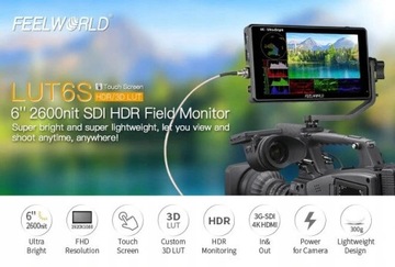 Монитор Feelworld LUT6S 6 дюймов с разрешением 3G-SDI