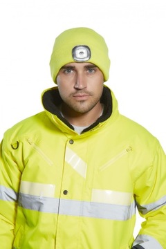 Зимняя шапка со светодиодным фонариком, USB-зарядка, Желтая