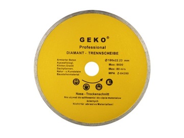 Tarcza diamentowa do cięcia betonu 180mm x22,23 Pełna GEKO PROFIESIONAL