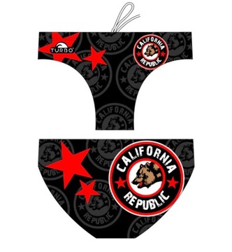 Kąpielówki męskie spodenki kąpielowe slipy Turbo California Flag r. M
