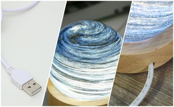 СВЕТОДИОДНАЯ СТЕКЛЯННАЯ НАСТОЛЬНАЯ ЛАМПА ART PLANET В ПОДАРОК ​​ДЕТЯМ 3W 5V