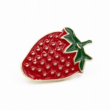 e882 PIN PRZYPINKA METALOWA truskawka owoc