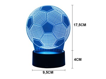 НОЧНИК ДЛЯ ДЕТЕЙ ФУТБОЛ 3D LED USB