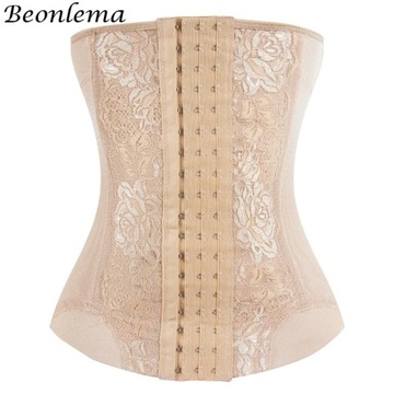 Mesh Embroidered Corset Body Shaper faja Waist Tra
