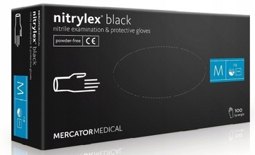 RĘKAWICE NITRYLOWE Czarne Rozmiar M BLACK Nitrylex