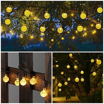 LAMPKI OGRODOWE 200 LED 22M SOLERNE GIRLANDA ŚWIETLNA BIAŁY CIEPŁY ŻARÓWKI