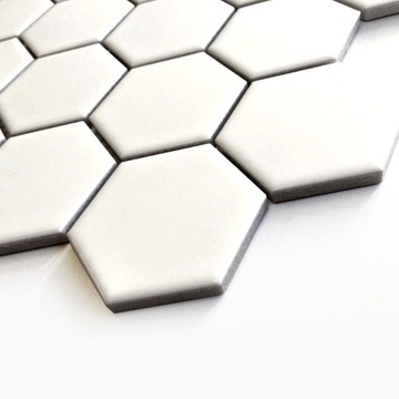 Płytka Ceramiczna Biała Mozaika Dekoracyjna WHITE HEXAGON