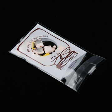 100 sztuk śliczne samoprzylepne ciasteczka cukierki herbatniki opakowanie na imprezę worek foliowy