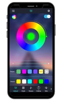 Oświetlenie wnętrza auta RGB 4x12LED BLUETOOTH
