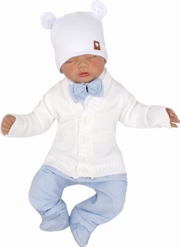 Белый кардиган для мальчика на крещение 62