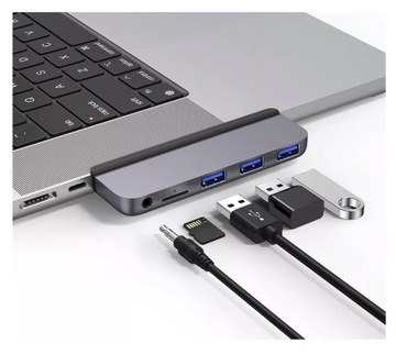 4Apple.pl Адаптер-концентратор для MacBook Pro 14 16 M1 M2 M3 3 разъема USB microSD