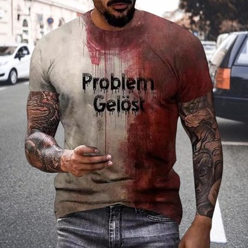 Хэллоуин футболка мужская повседневная блузка с круглым вырезом всплеск крови