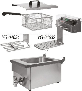 ДВУХКАМЕРНАЯ ФРИТЮРНИЦА С КЛАПАНОМ 2x12 Л YATO