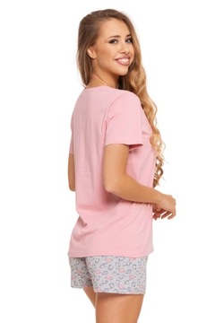 Розовая хлопковая мягкая женская пижама с милыми котиками M 3900-014