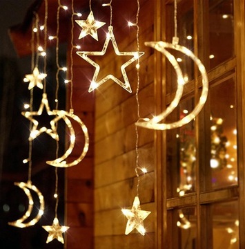 KURTYNA GIRLANDA ŚWIETLNA ŁAŃCUCH CHOINKOWY LED LAMPKI NA OKNO CHOINKĘ