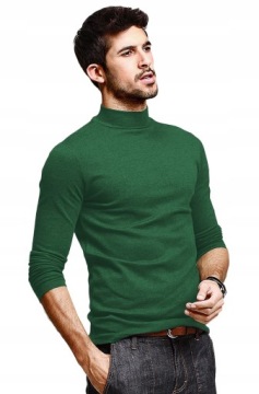 Elegancki półgolf sweter męski golf WXM 5XL zielon