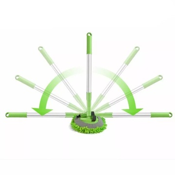 ТЕЛЕСКОПИЧЕСКАЯ ЩЕТКА ДЛЯ МОЙКИ АВТОМОБИЛЯ ШВАБРА МИКРОФИБРА 180° АЛЮМИНИЕВЫЙ СПЛАВ
