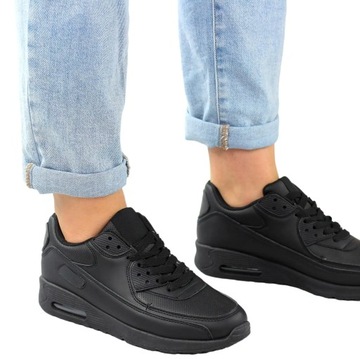 Czarne ADIDASY damskie BUTY sportowe CZARNE AIR System 37