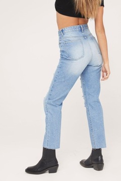 NASTY GAL SPODNIE JEANS RIPPED SXV XXJ__XXS