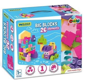 WADER Klocki Big Blocks Pink 26 Elementów 41590