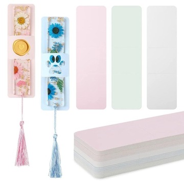 50x koszulki na zakładki do zakładek Kraft, mieszane kolory