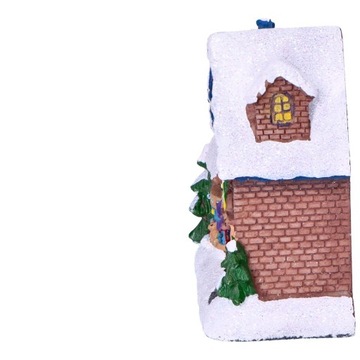 Рождественская фигурка, заснеженный светодиодный домик