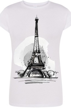 Paryż Wieża Eiffla Damski T-Shirt Modny Rozm.M