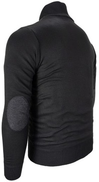Rozpinany sweter męski grafitowy z łatami idealny do koszuli Z2 r. XL