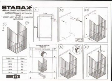 КОРЗИНА ДЛЯ БЕЛЬЯ STARAX ХРОМ 40