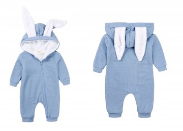 Комбинезон детский хлопковый Rampers RABBIT BUNNY с ушками 68