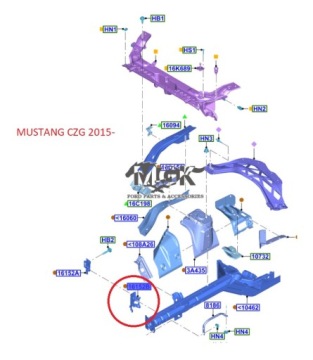 НИЖНИЙ КРОНШТЕЙН ЛЕВОЙ БОКОВИНЫ FORD MUSTANG 15- 17-