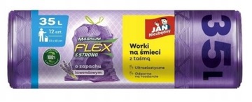 JAN NIEZBĘDNY - WORKI MAGNUM FLEX STRONG - LAWENDA 35L/12SZT Z TAŚMĄ