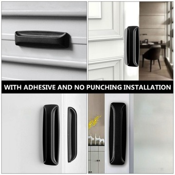 РУЧКИ ЯЩИКА САМОКЛЕЯЩИЕСЯ, ЧЕРНЫЕ, 2 ШТ. ДВЕРНАЯ РУЧКА