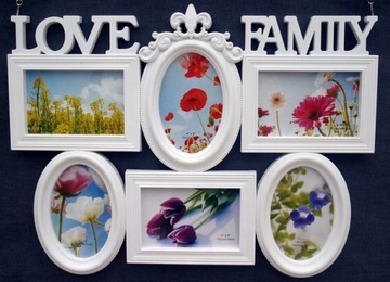 Duża ramka multirama 6 zdjęć LOVE & FAMILY