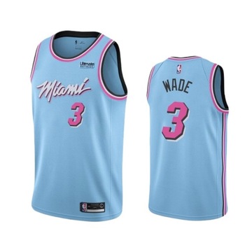 Czarna koszulka miejska Miami Heat Dwayne Wade nr 3, XL