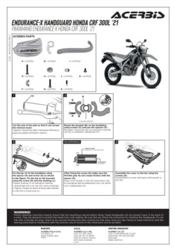 Рули Acerbis ENDURANCE-X для Honda CRF 300L, черные. Защита для мотоцикла
