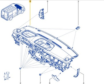 DESKA ROZDĚLOVAČE KONZOLA RENAULT TRAFIC III IV NISSAN NV300 2021->