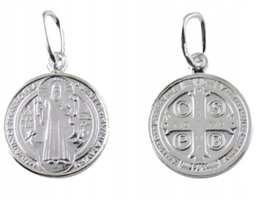 MEDALIK SREBRNY Św. Benedykt pr. 925 (1,7cm)