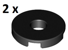 LEGO Black Tile Round 2x2 dziura 15535 2szt