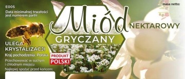 Etykiety samoprzylepne na miód gryczany op.100 szt