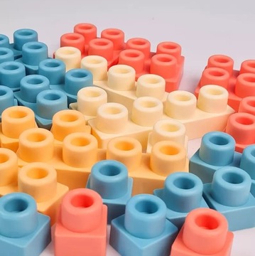 Первые мягкие строительные резиновые кубики в сумке, набор из 96 элементов.
