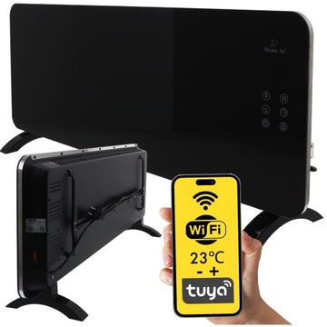 GRZEJNIK ELEKTRYCZNY konwektorowy SZKLANY PANEL energooszczędny 2400W WiFi