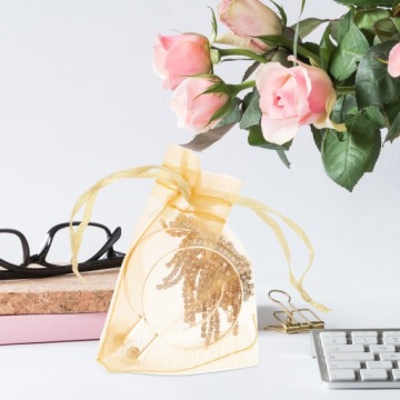 мешки из органзы для мусора, конфеты желтого цвета, сплошной цвет | 100 шт.