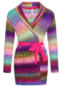 BON PRIX - Kolorowy sweter z wiązaniem - r.40/42