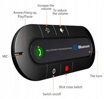 Bluetooth Handsfree с зажимом для солнцезащитного козырька