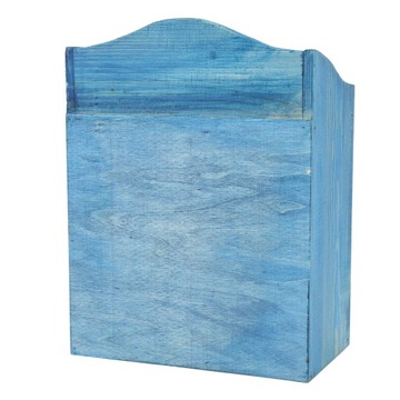 Деревянный органайзер для косметики, синий ретро-дизайн, 3 слоя, большой