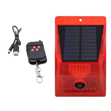 Solar Strobe Alarm Light, Motion & 129db Sound & IP65 Waterproof, Protected