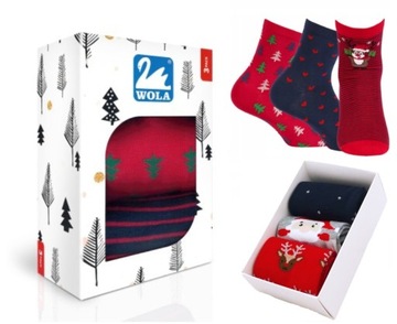 Zestaw skarpet ŚWIĄTECZNYCH WOLA 39-41 3szt