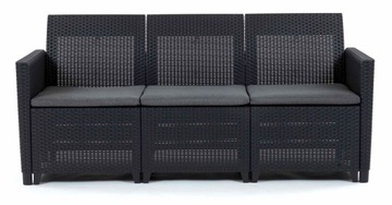 Sofa ogrodowa MARIE 3 z poduszkami Sofa ogrodowa trzyosobowa Kanapa