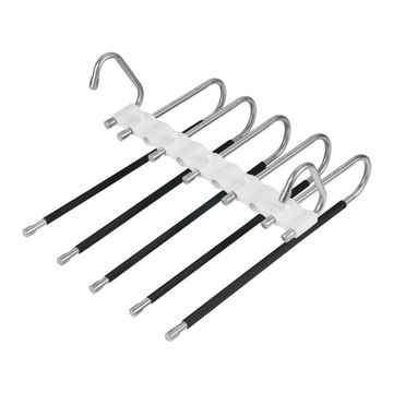 Metalowy, wielofunkcyjny wieszak na spodnie, szafa